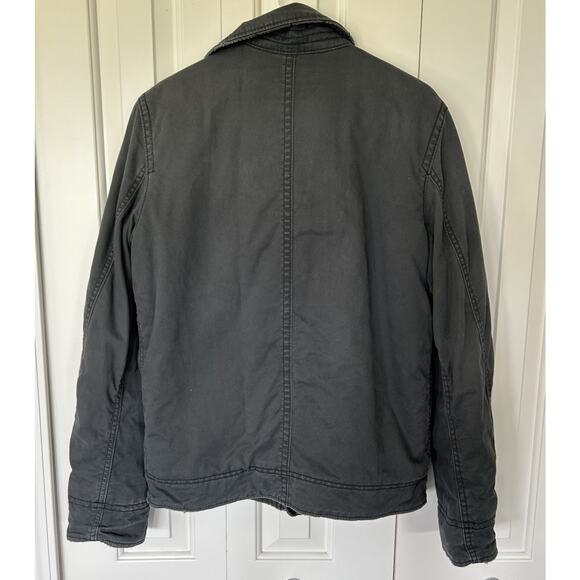 Y2K Hollister Men’s Carpinteria Dark Gray Winter Jacket Coat Size S Sherpa Lined - Picture 4 of 7